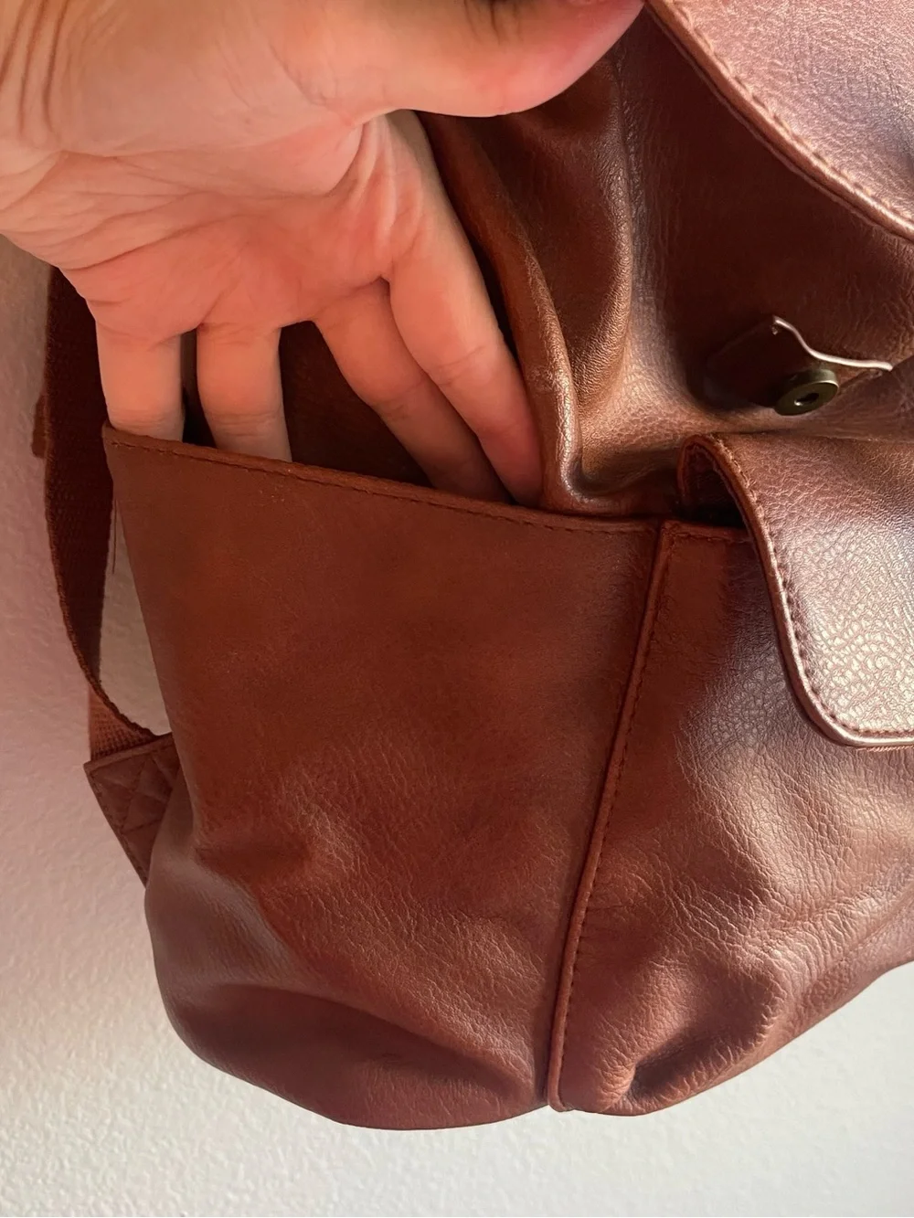 Brown Leather Backpack - Classic Casual Daypack